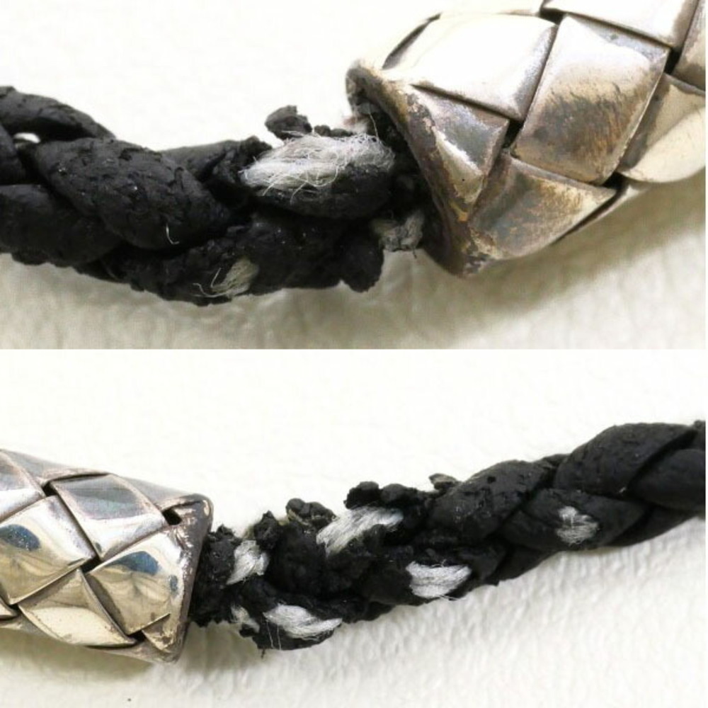Bottega Veneta Intrecciato Circle Silver Leather Necklace Total weight approx... - Picture 7 of 9
